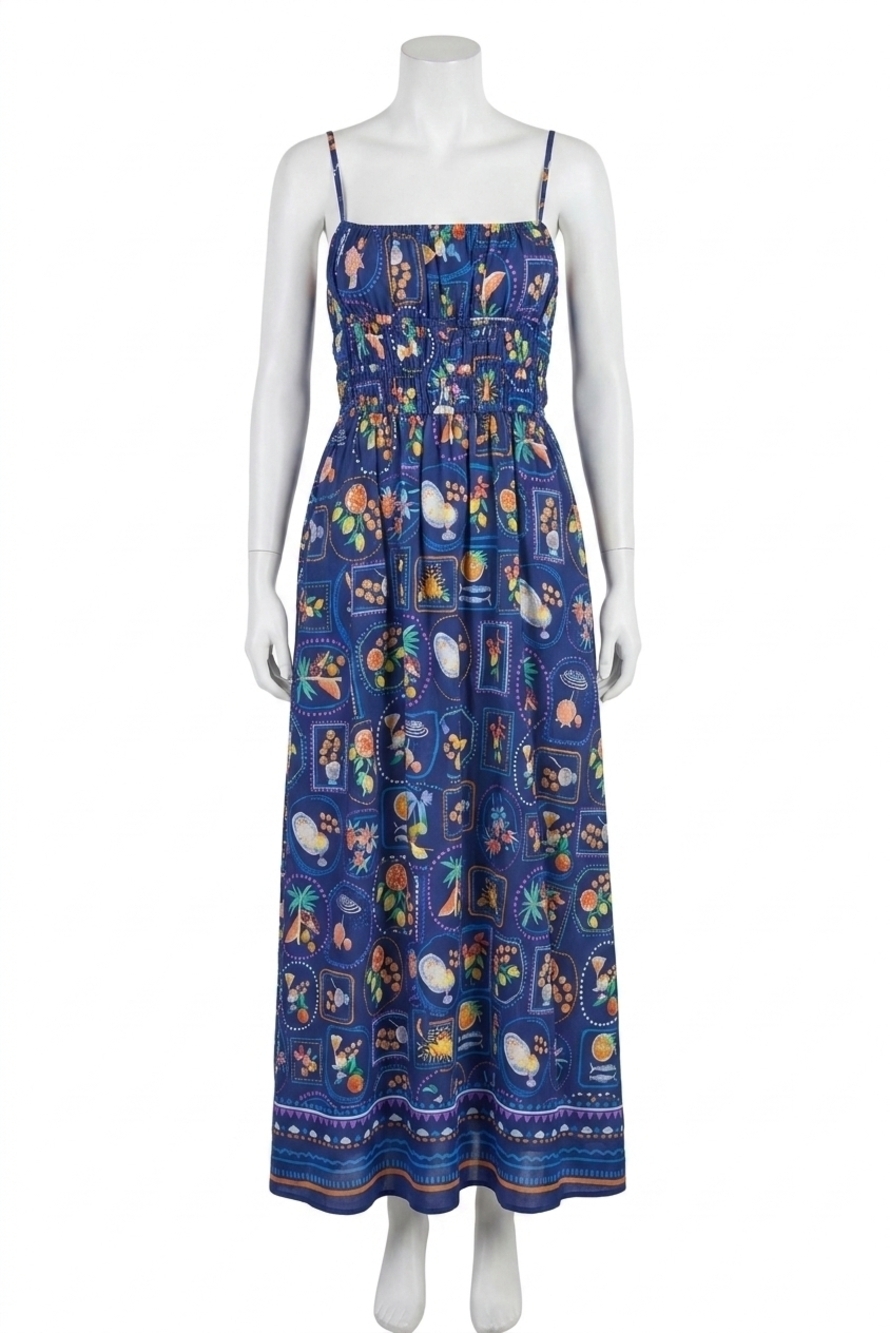 NEW JADE cinched waist maxi dress in tuscan